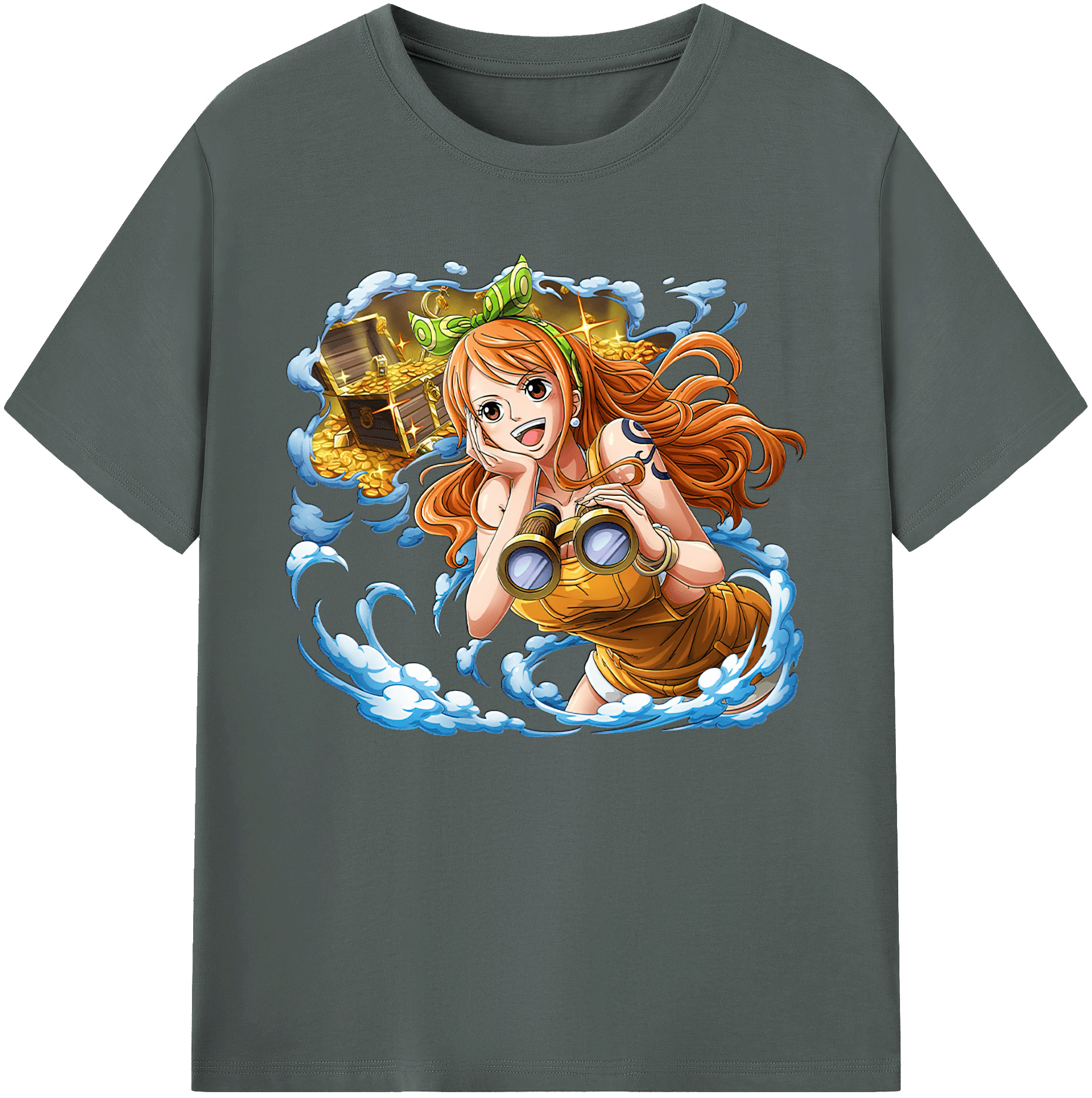 （画像用） ワンピース ナミ ONE PIECE Nami 綿100％ メンズ半袖Tシャツ｜肌触りやわらか＆通気性